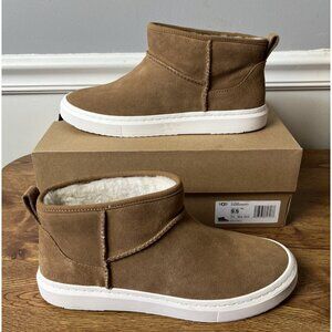 UGG ALAMEDA MINI CHESTNUT SUEDE SHEARLING ANKLE WOMEN'S BOOTS SIZE US 9.5/UK 7.5